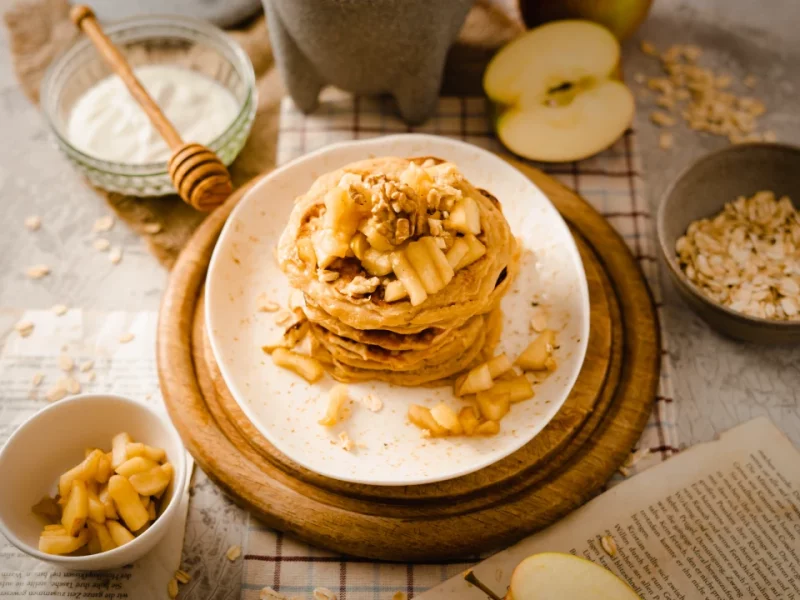 Joghurt Apfel Hafer Pancakes
