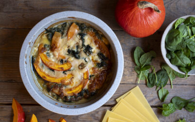 Herbstliche Kürbis-Spinat-Lasagne