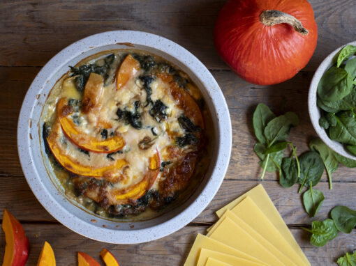 Herbstliche Kürbis-Spinat-Lasagne