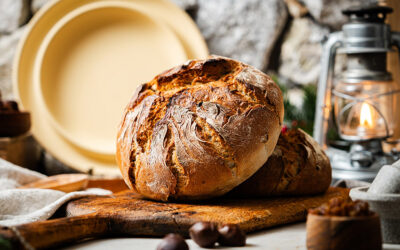 Weihnachtsbrot mit Maronen und Rosinen