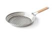 Grilling pan, stainless steel with fold-down handle