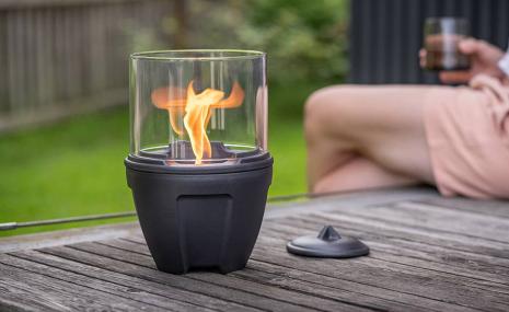 Camping Waxburner CeraLava with Lid & Glass Hood