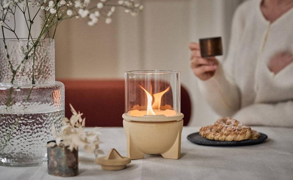 Indoor Waxburner CeraNatur with Glass Hood