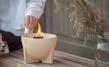 Outdoor Waxburner CeraNatur with Glass Hood